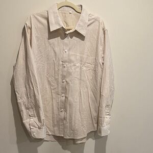 Women’s Linen like Cream Button up Dress shirt - Size 2X